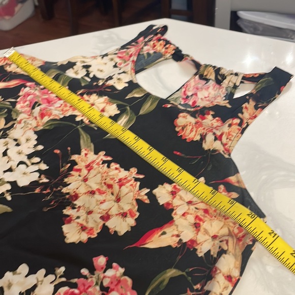 West Loop Women's Sundress Multicolor Black Floral Handkerchief Hem Sleeveless L - Picture 7 of 7